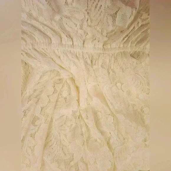 Abercrombie & Fitch Cream Floral Lace Halter Dress Flowy Feminine Fairy - Picture 10 of 11